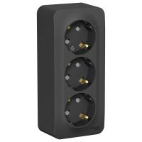 Розетка 3-м ОП Blanca 16А IP20 250В с заземл. защ. шторки с изолир. пластиной антрацит SchE BLNRA011316