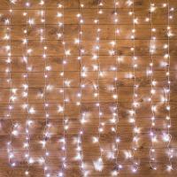 Гирлянда "Светодиодный Дождь" 2.5x2м свечение с динамикой 300LED бел. 230В провод прозр. Neon-Night 235-055