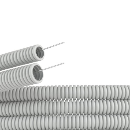 Труба гофрированная ПВХ d50мм c протяж. сер. (уп.15м) DKC 91950
